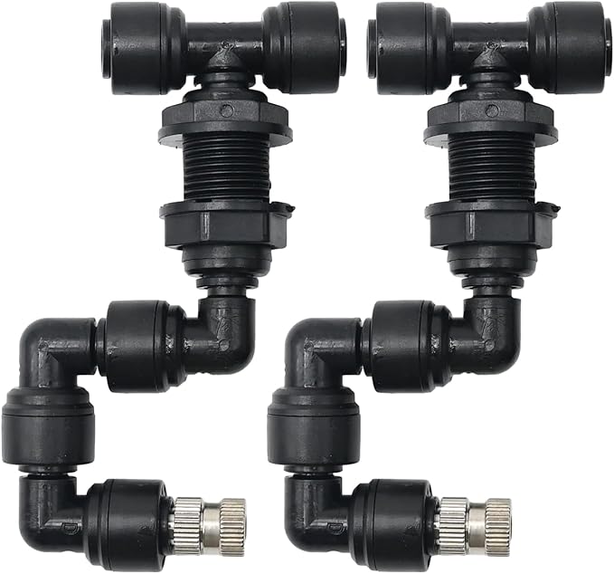 Reptile Misting Spray Nozzle for Rainforest Tank Pet Cooling Adjustable Reptile Nozzle Fogger Mist Sprinkler for Full Water Coverage, Replacement Micro Spray Nozzles (2Pack) by Lidscura