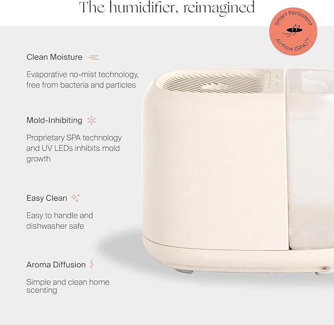 Canopy Large Room Humidifier, Moonstruck, Large Living Space, 36HR Run Time, 5.5L Tank - Includes Canopy Humidifier Plus, Diffusion Well, Unwind Aroma, Filter, Power Cord & Adapter - Image 2
