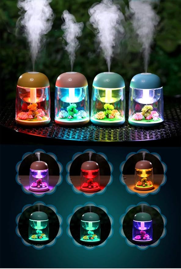 Micro Landscape Humidifier with Changing Led Light,Adjustable Mist Mode, Waterless Auto Shut-off,for Bedroom,Office,Car (pink) - Image 5