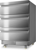 24 Inch Upgraded Three-Drawer Beverage Fridge, Weather Proof Outdoor Stainless Steel Beverage Refrigerator, Under Counter Built-in Beverage Cooler for Home & Commercial Use by Velieta-SpecialistinFridge
