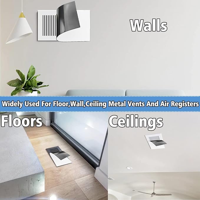 Powerful Thick Magnetic Vent Cover 5.5 X 12 Inch Fits Home Air Vent for Floor, Wall, Ceiling Steel Registers, RV, Easily Cut to Any Size (Set of 4) - Image 2