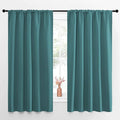 NICETOWN Kitchen Window Curtain Set - Window Treatment Thermal Insulated Solid Room Darkening Rod Pocket Drapes for Bedroom (Sea Teal, Set of 2, 52 by 63 inches Long) by NICETOWN