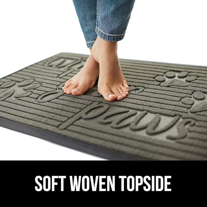 GORILLA GRIP 100% Waterproof All-Season WeatherMax Doormat 35x23, US Designed Natural Rubber, Stain and Fade Resistant, Low Profile Indoor Outdoor Door Mats, Easy Clean Patio Mat, Stone Paws - Image 7