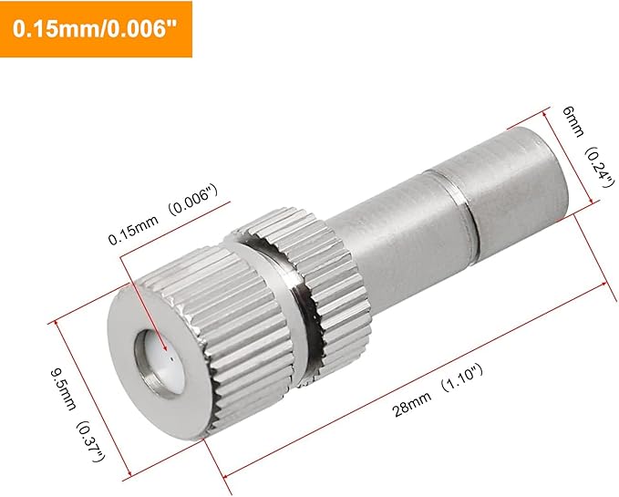 20pcs Brass Mister Nozzles, 6mm Misting Nozzles for Outdoor Cooling System, Landscaping, Air Humidification, Greenhouse Irrigation (without Filter, 0.006"/0.15mm Orifice) - Image 2