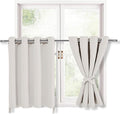 Hiasan Blackout Curtains for Bedroom, Thermal Insulated & Energy Saving Window Curtains for Living Room, Set of 2 Drape Panels Sewn with Tiebacks,52 * 30 Length,Ivory by Hiasan