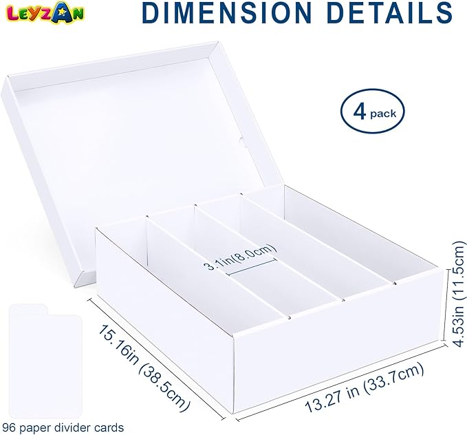 Trading Card Storage Box, 4 Pack 3200 Count Cardboard Storage Box with Divider for Sports, Tcg, Mtg Cards - Image 2