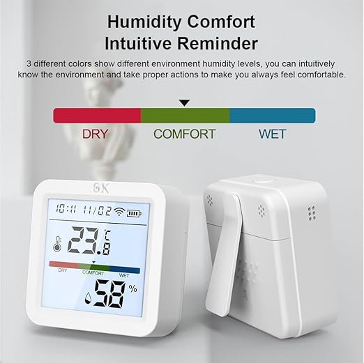 Zero Kelvin WiFi Smart Temperature & Humidity Sensor – App-Controlled Thermometer Hygrometer with Backlight & Smart Alerts - Image 2