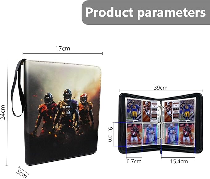 Football Card Binder, 2025 Sports Trading Card with Sleeves Holder Album, 400 Pockets Rugby Card Holder Sheets Display Storage Protectors for Collectors Boys and Girls Gift - Image 2