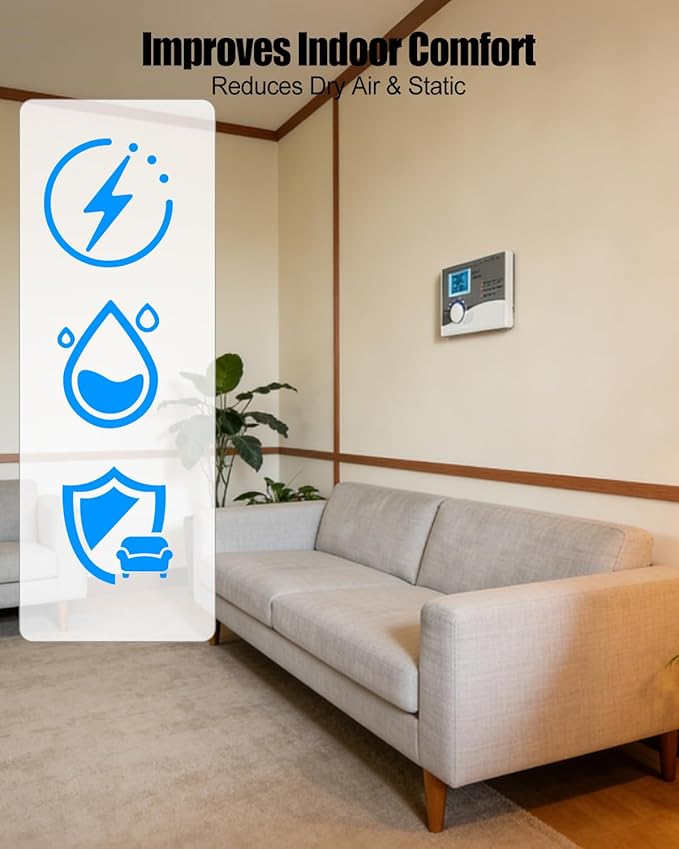 60 Whole House Humidifier Control Humidistat Fit for Humidifier Models 400 500 600 700, Automatic Digital Whole House Humidifiers with Outdoor Temperature Sensor, 24VAC - Image 6
