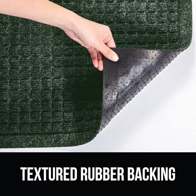 GORILLA GRIP Front Door Mat, Indoor Outdoor Ultra Absorbent HydroAbsorb Doormat, Absorbs Up to 1.7 Cups of Water, Stain and Fade Resistant, Rubber Backing Doormats, Captures Dirt, 29x17 Green - Image 4
