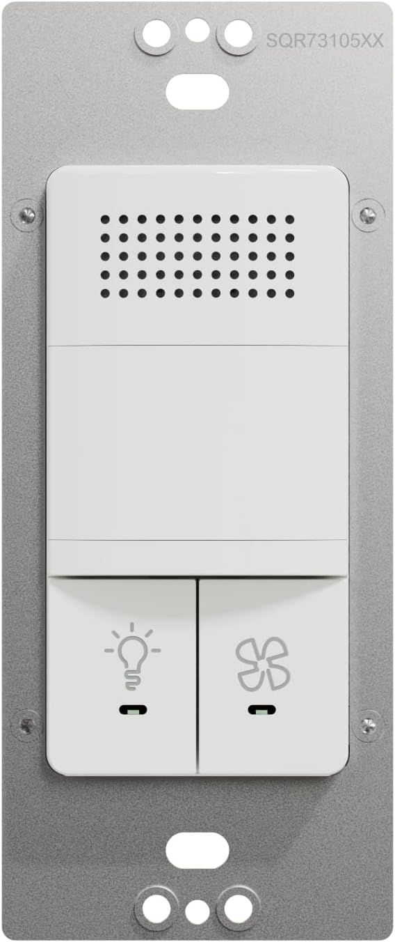 Square D by Schneider Electric Square D X Series Dual Humidity & PIR Motion Occupancy/Vacancy Sensor Light & Fan Control, 3 Amp Single-Pole/1-way, Matte White - Image 3