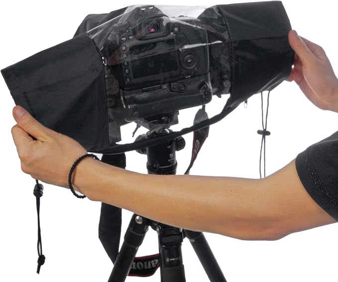WANBY Waterproof Camera Rain Cover Professional Soft Black Camera Rain Covers for All DSLR SLR Cameras - Image 6