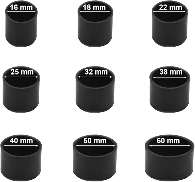 8Pcs 38mm Rubber Chair Leg Caps Black Rubber Leg Tips Round Furniture Feet for Tables Chairs Desks - Image 4