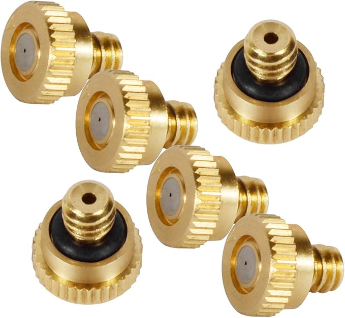 KUWAN 0.016" Orifice (0.4mm) Thread UNC 10/24 Brass Misting Nozzles Low Pressure Atomizing Misting Sprayer Water Hose Nozzle for Greenhouse, Landscaping, Outdoor Cooling Mister System (40PCS) - Image 5