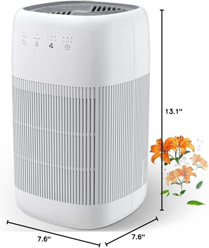 Afloia Air Purifier and Dehumidifier in 1, Air Purifier with Efficient Filter, Small Dehumidifier Combined with Air Cleaner, Remove Pet Odors Dust Smoke for Home, Bedroom, Bathroom - Image 8