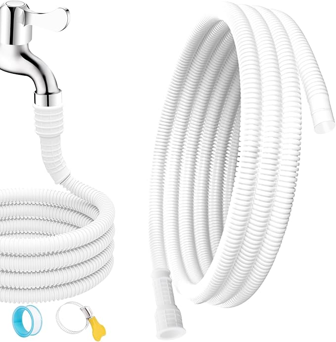 Universal Dehumidifier Drain Hose 6.6 Feet Air Conditioner Hose with Cut-Table Rubber Adapter Connect Clamp and Teflon Tape, Drain Pipe for Dehumidifiers, Air Conditioners by Sankoly