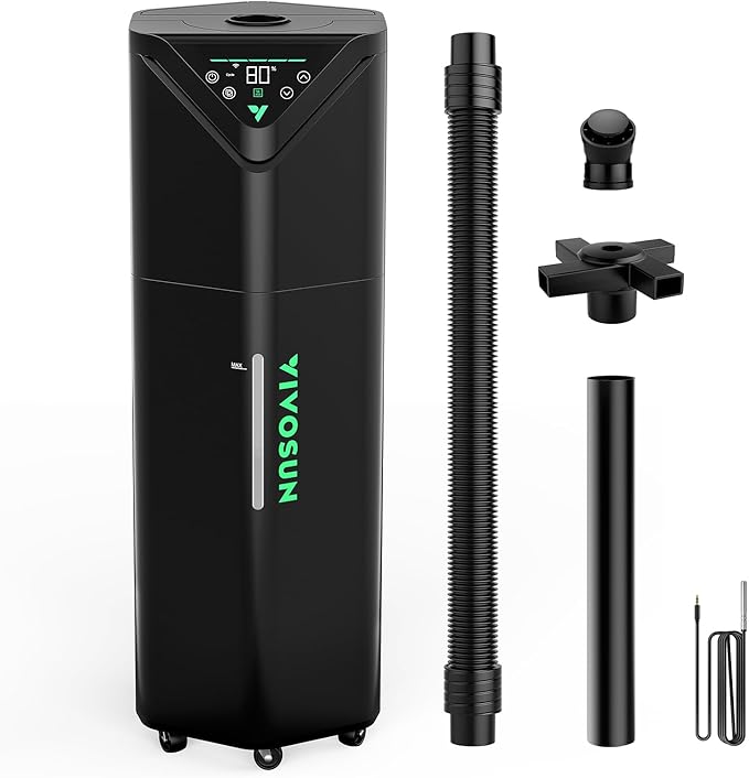 VIVOSUN AeroStream H19 Intelligent Environmental 19L Humidifier with Temp & Humidity Probe, Top Control Panel, Smart Remote Control, Designed Specifically for Use with Grow Tents by VIVOSUN