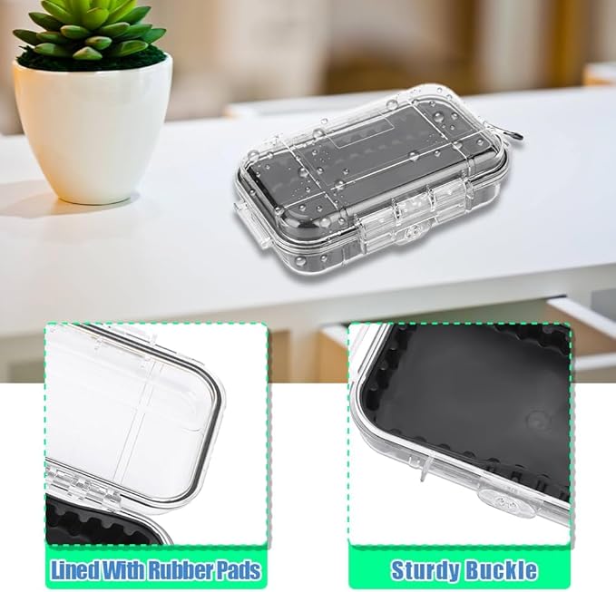 Small Waterproof Storage Case, Outdoor Survival Waterproof Dry Box Protective Case Shockproof Airtight Carry Box Container Floating Hard Shell for EDC Tools Phone Keys Watches Travel Fishing - Image 2