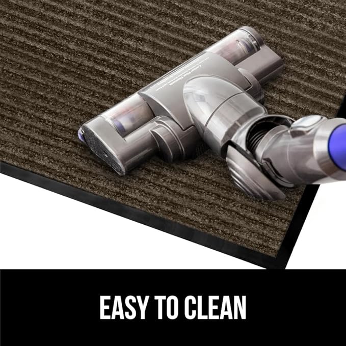 GORILLA GRIP Waterproof Traffic Guard Door Mat, 72x48, Heavy Duty Entryway Mats, Strong Backing Commercial Utility Rugs for Office Hallway, Garage Floor and Home, Low Profile Carpet Runner, Brown - Image 9