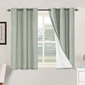 H.VERSAILTEX Primitive Linen Curtains 100% Blackout Curtain Drapes Burlap Fabric Curtains with White Thermal Insulated Liner, Grommet Top Drapes Living Room/Bedroom (2 Panels, 42 x 45 Inch, Sage) by HVERSAILTEX