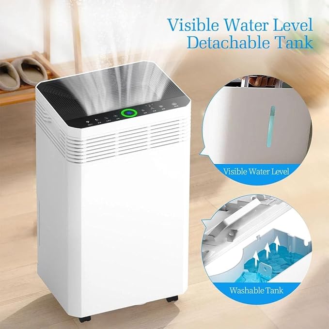 AIRPLUS 6000 Sq. Ft Dehumidifiers for Home, 135 Pints Dehumidifier for Basement with Drain Hose, Continuous Drainage, Intelligent Humidistat, Dehumidifier for bathroom, bedroom, Large Room - Image 7