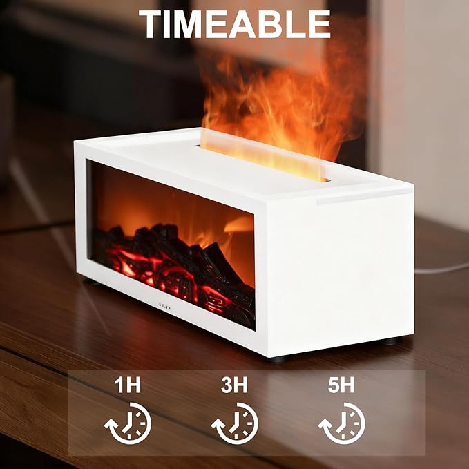 Fireplace Aroma Essential Oil Diffuser, 150ml Ultrasonic Humidifier, Scent Aroma Diffuser with Remote Control & Timer for Home, Bedroom, Office, Yoga - Image 7