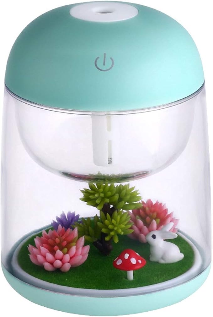 Micro Landscape Humidifier with Changing Led Light,Adjustable Mist Mode, Waterless Auto Shut-off,for Bedroom,Office,Car (green) by AEKAN