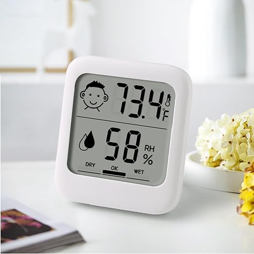 Digital Thermometer and Hygrometer with Comfort Face Display, Hygrometer, Stand, Magnet, Hanging, Simple, Infectious Disease Prevention, Heat Stroke Prevention (Simple, No Clock) - Image 2