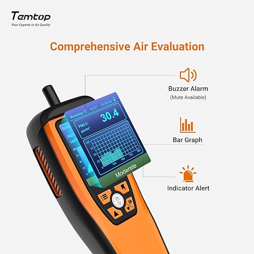 Temtop Air Quality Monitor CO2 Detector Professional Carbon Dioxide PM2.5 PM10 Formaldehyde Temperature and Humidity Monitor w/Audio Alarm Data Export (M2000 2nd) - Image 6