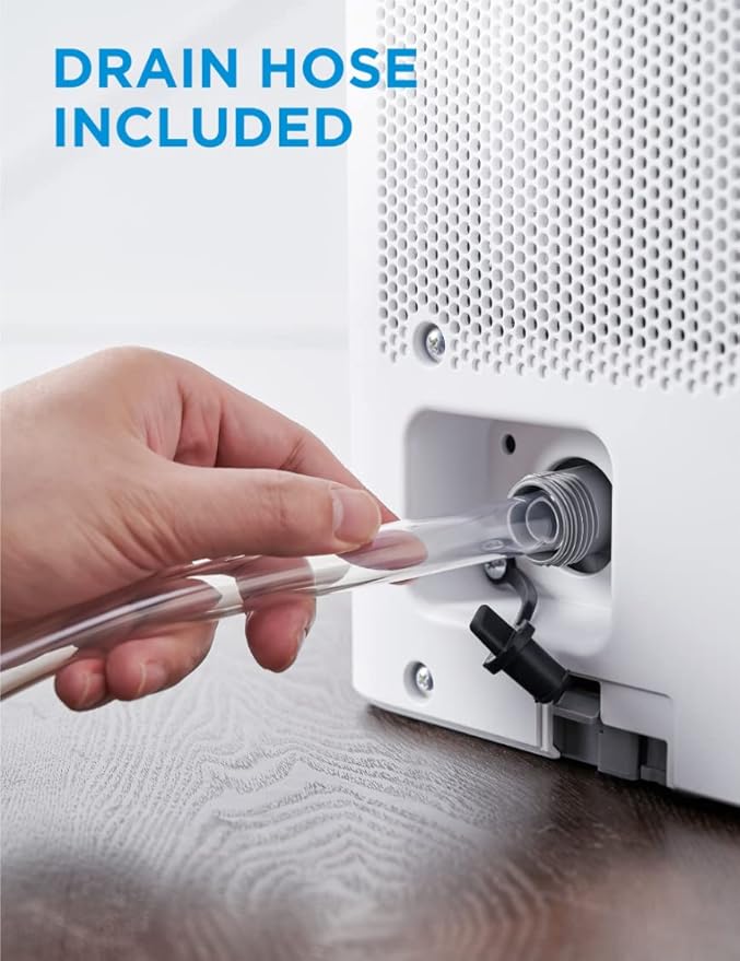 Midea Cube 35 Pint Dehumidifier for Basement and Rooms at Home for up to 3,500 Sq. Ft., Smart Control, Compatible with Alexa (White), Drain Hose Included - Image 7