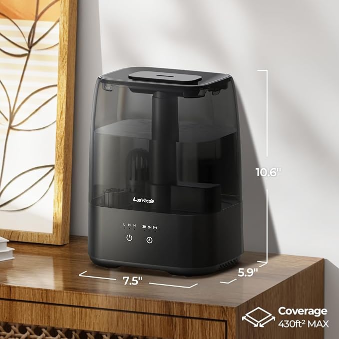 Top Fill Humidifiers for Bedroom, 4.0L Tank Cool Mist Humidifiers for Large Room, 40H Runtime, 28dB Quiet Ultrasonic Air Humidifier for Home, Plants with 9H Timer, Aroma Tray - Image 2