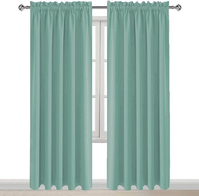 DWCN Blackout Curtains for Living Room Thermal Insulated, Energy Saving & Noise Reducing Bedroom Curtains, Sage Green, W 60x L 84 Inch, Set of 2 Rod Pocket Curtain Panels - Image 9