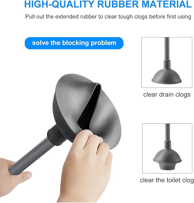 SetSail Toilet Brush and Plunger Set, Toilet Plungers for Bathroom Heavy Duty Toilet Bowl Brush and Holder Hidden Toilet Plunger and Brush Set for Deeply Cleaning - Gray - Image 3