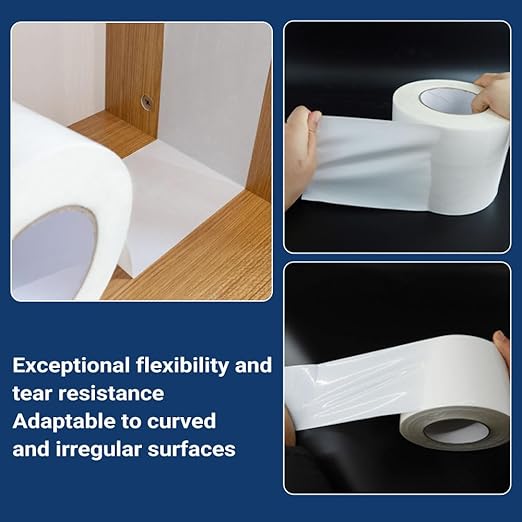 Vapor Barrier Tape, 3 in x 180 ft, High-Adhesion Waterproof Seam Tape for Crawl Spaces and Moisture Barriers, White Polyethylene Tape for Sealing Underlayment, Insulation, and Plastic Liners - Image 4
