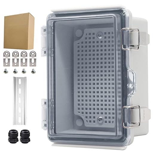 Outdoor Waterproof Electrical Box Junction Box Weatherproof IP67 ABS Plastic Enclosure Switch Router Project Box Electronics Enclosure with Mounting Plate Wall Bracket Clear 5.9"x3.9"x2.8" by YETLEBOX
