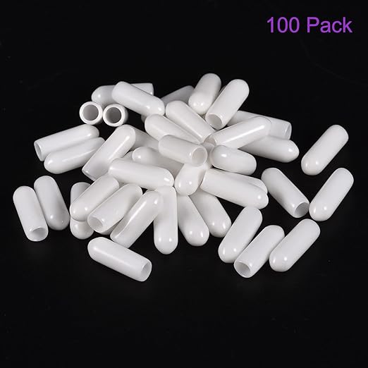 DMiotech 100 Pack 5mm ID White Screw Thread Protectors Rubber End Caps Bolt Covers for Screw Bolt Furniture Pipe - Image 6