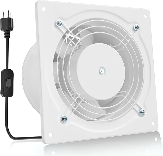 HG Power 6 Inch Exhaust Fan, 308CFM Wall Exhaust Fan for Kitchen, Metal Extractor Fan for Attic, Garage, Window Ventilation, HVAC System by HGPOWER