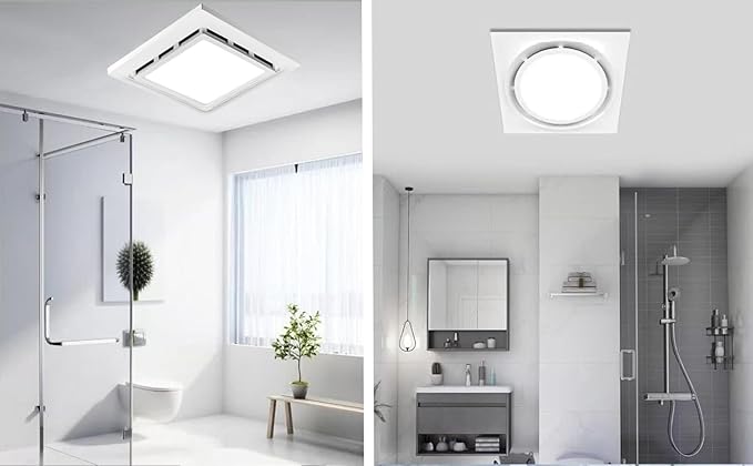Bathroom Exhaust Fan with LED Light Ceiling Mount Ventilation Fan 110 CFM 1.0 Sones 4 Inch Duct Quiet Bathroom Vent Fan with Light Combo 5000K for Home Bath Hotel (Square) - Image 4