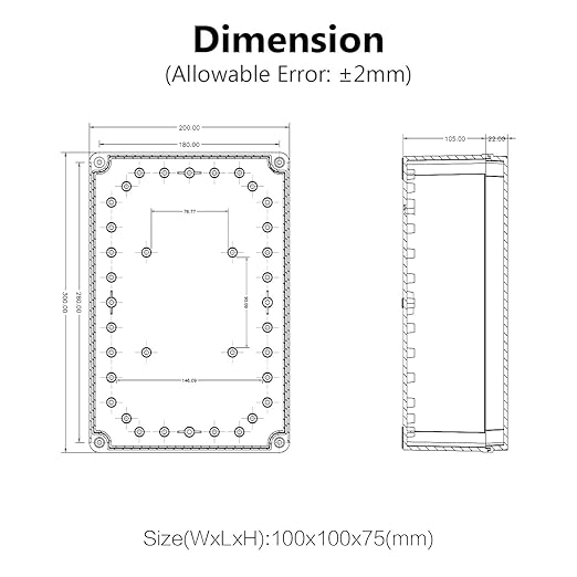 LeMotech Junction Box IP67 Waterproof Dustproof Electrical Box Project Box DIY Enclosure Gray 11.8X 7.8X 4.1inch (300x200x105mm) - Image 6