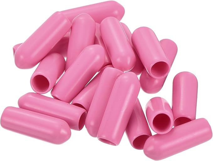uxcell 20pcs Rubber End Caps 4mm ID Vinyl PVC Round Tube Bolt Cap Cover Screw Thread Protectors Pink - Image 4