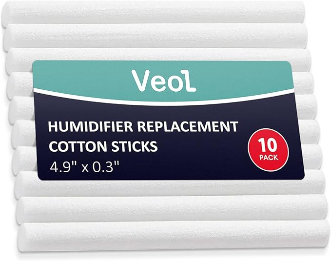 Humidifier Cotton Stick Filter Replacement, Portable Refill Sponges, Compatible with H2O, GENIANI, USB, Travel Humidifiers for Office, Car, Bedroom, Small Diffuser (Pack of 10) by VEOL