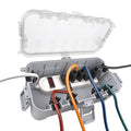 Flemoon Medium Outdoor Electrical Box Waterproof with Clear Lid, Weatherproof Extension Cord Cover for Photocell Light Sensor Timer, Power Strip, Outlet, Plug, Socket, Transparent and Gray by FLEMOON