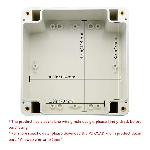 LeMotech ABS Plastic Junction Box Dustproof Waterproof IP65 Electrical Enclosure Box Universal Project Enclosure Grey with PC Transparent Clear Cover 4.7 x4.7 x3.5 inch(120 x 120 x 90 mm) - Image 5