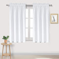 DWCN White Curtains for Living Room Thermal Insulated, 50% Light Blocking Curtains for Bedroom, Dining Room Window, W 42x L 45 Inch, Set of 2 Rod Pocket Curtain Panels by DWCN
