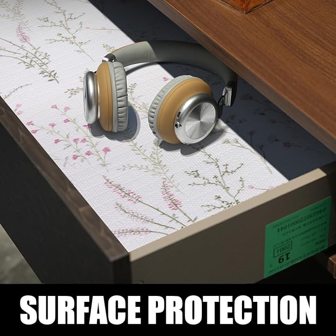 Floral Drawer and Shelf Liner for Cabinets 16IN x 20FT, Non-Adhesive and Strong Non-Slip Flower Shelf Cabinet Drawer Liners for Kitchen,Table,Bookshelves,Waterproof Cupboard Liner - Image 4