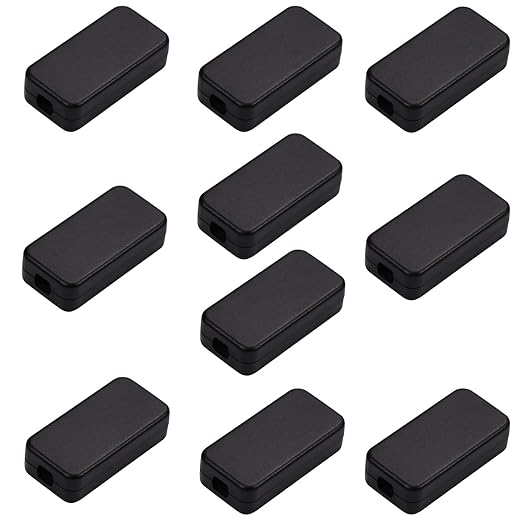 Fielect 10Pcs Dustproof Electronic Junction Box Plastic Enclosure Project Box for Electronic Projects ABS Black 1.57 x 0.79 x 0.41 inch by Fielect