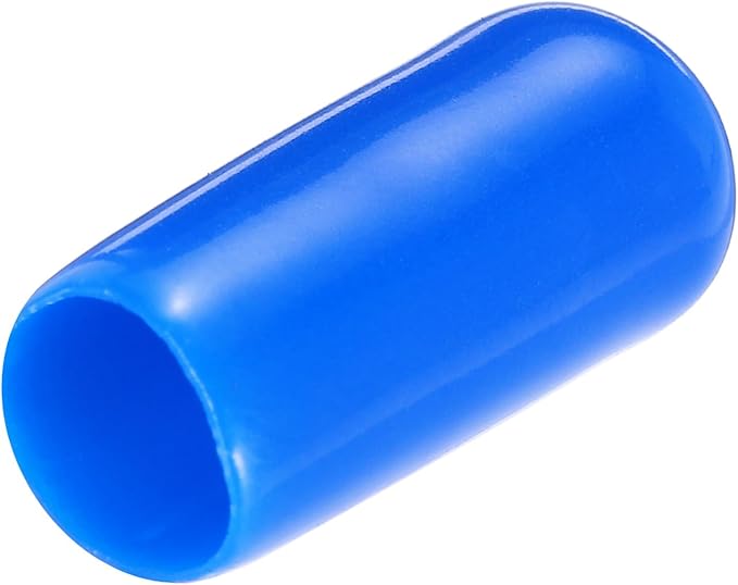 uxcell 20pcs Rubber End Caps 6mm(1/4") ID Vinyl PVC Round Tube Bolt Cap Cover Screw Thread Protectors,Blue by uxcell