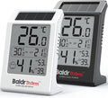 BaldrTherm Room Thermometer Indoor Humidity Meter, Solar-Powered 3.2'' Large Digital Temperature Sensor Monitor with Max/Min Reading for Baby Room, Home, Office, Black&White by BaldrTherm