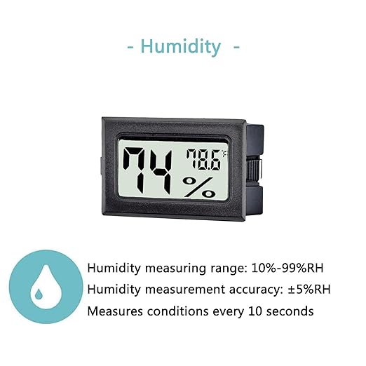 12 Pack Mini Digital Thermometer Hygrometer Indoor Temperature and Humidity Gauge Meter Monitor Fahrenheit (℉) for Humidor,Greenhouse,Reptile Tank,Home,Jars - Image 3