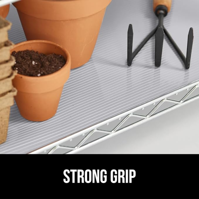 GORILLA GRIP DuraGuard Shelf Liner, 20x20 Non-Adhesive Cabinet Liners for Kitchen Drawers, Shelves, Refrigerator, Pantry Storage, Bathroom Closet, Durable Waterproof BPA Free Ribbed Plastic, Lt Gray - Image 3